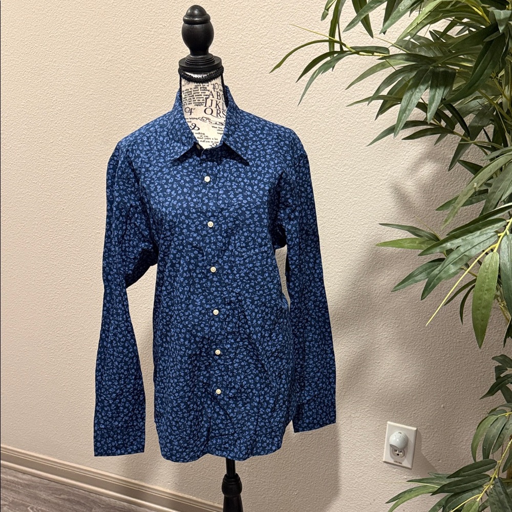 Men's Blue Casual Button Down Shirt